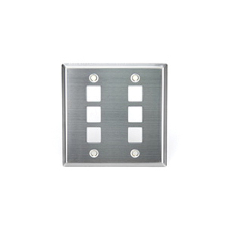 LEVITON Number of Gangs: 2 302 Stainless Steel, Brushed Finish, Silver 43080-2S6